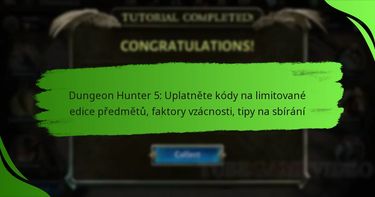 Dungeon Hunter 5: Uplatněte kódy na limitované edice předmětů, faktory vzácnosti, tipy na sbírání